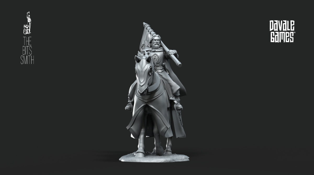 White Swan Rider with Banner